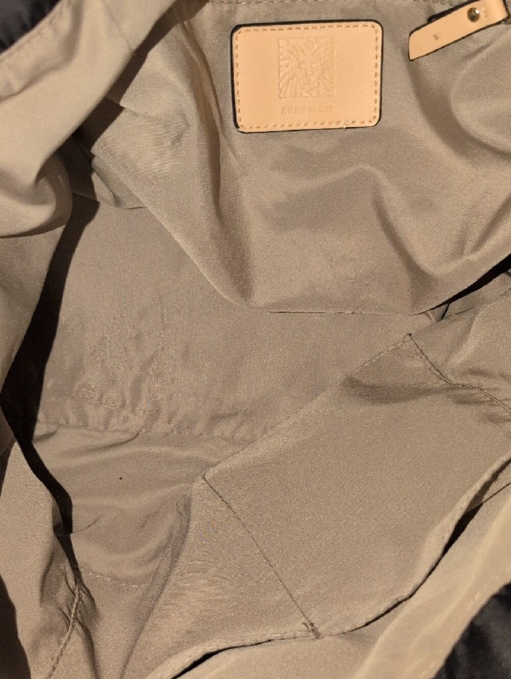 Black Anne Klein Tote Bag with Tan Handles  And trim - Picture 11 of 16